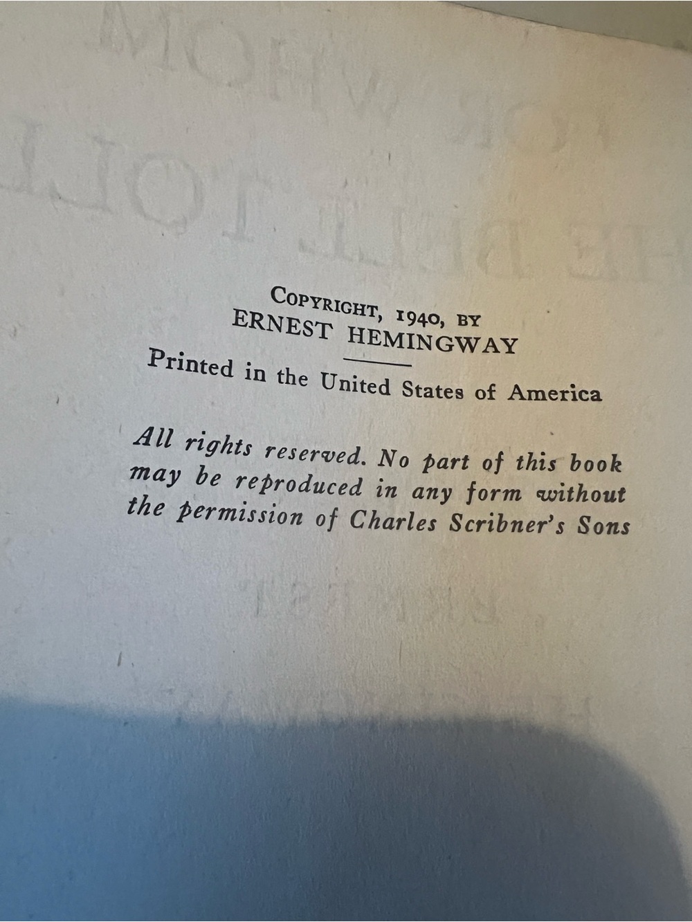 For Whom the Bell Tolls ~ Ernest Hemingway Blakiston 1940 Hardcover/Good/1st Ed - Picture 7 of 9